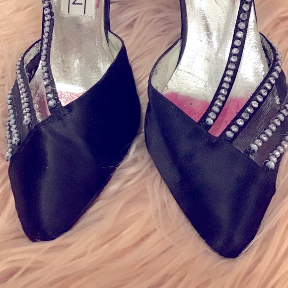 🖤Vintage Jasmin Black Slingback Heel Pumps - Size 7 - rare find - Picture 4 of 8